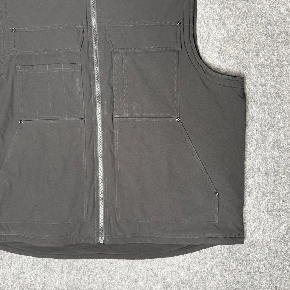 Duluth‎ Trading Co Mens 2XL Black Thermore Insulated Hooded Utility Vest Jacket